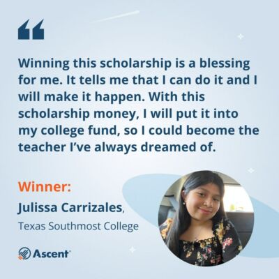Julissa Carrizales - Scholarship Winner, Texas Southmost College