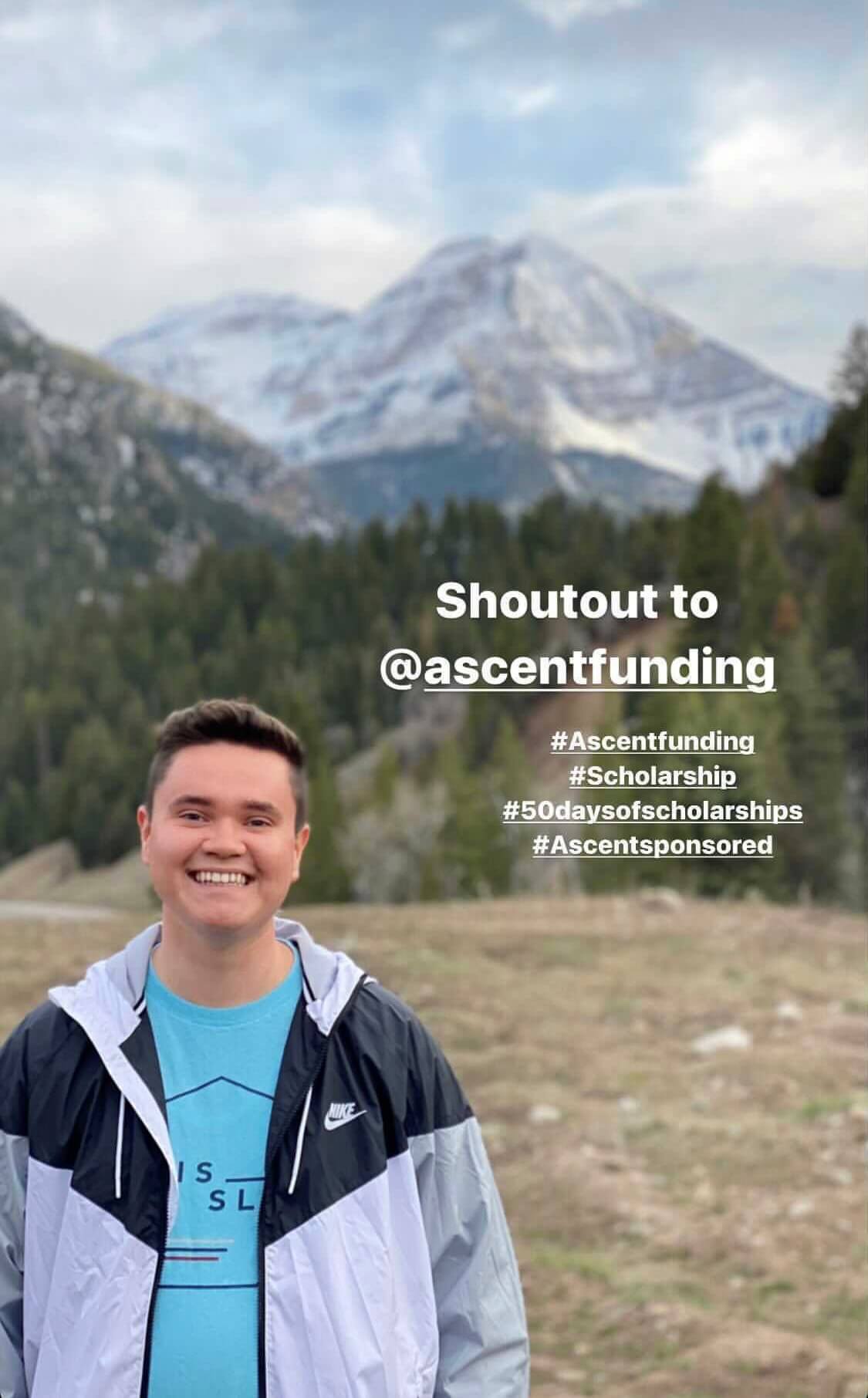 Ascent scholarship winner