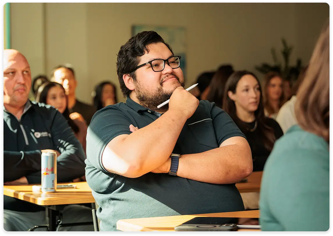 Guy With Glasses At Conference