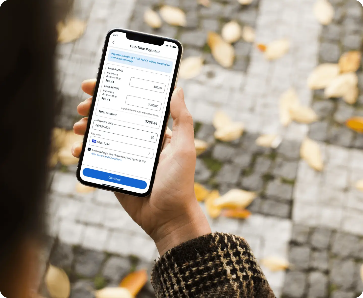 girl walking with phone