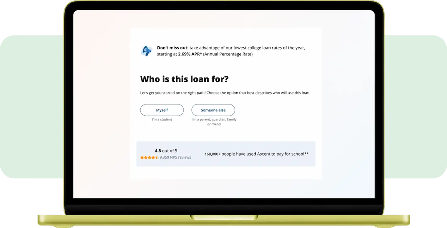 computer showing loan screen