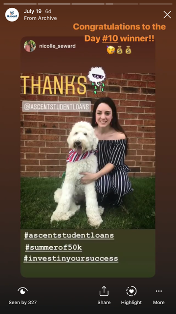 Day 10 scholarship winner