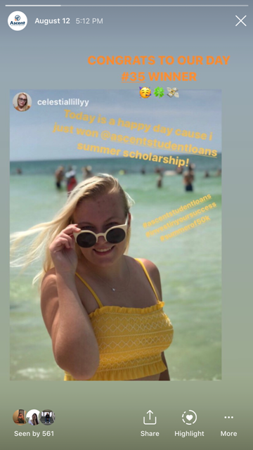 Day 35 scholarship winner