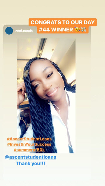 Day 44 scholarship winner