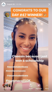 Day 47 scholarship winner