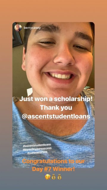 Day 7 scholarship winner