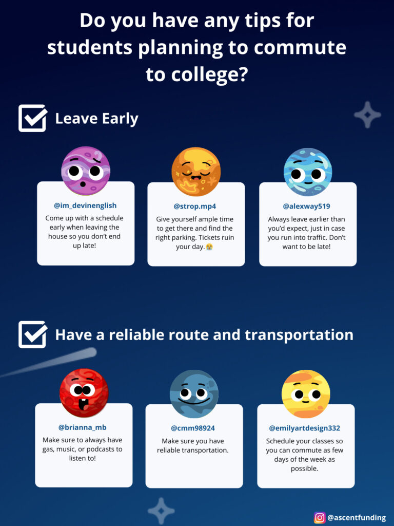 Commuter Student Essentials and Tips | Ascent Funding